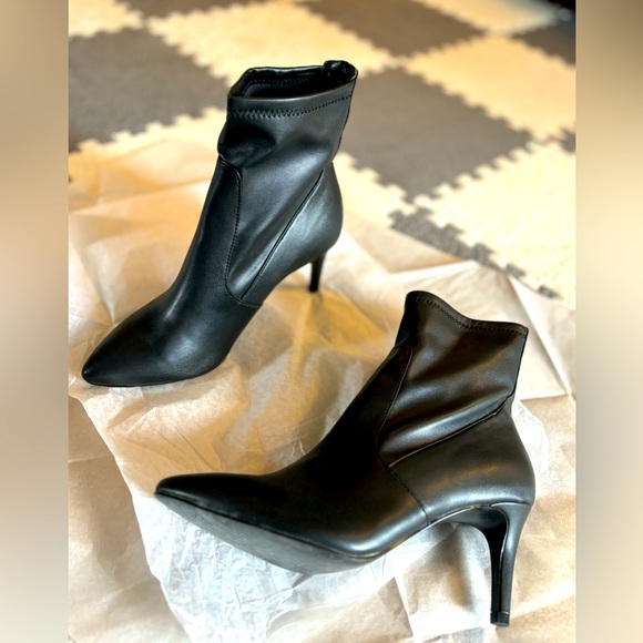 Faux leather ankle stiletto booties by Expression - Picture 3 of 7